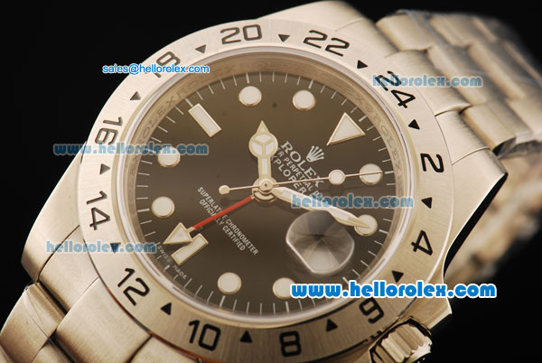 Rolex Explorer II Automatic Movement Full Steel with Black Dial and White Markers-41mm Size - Click Image to Close